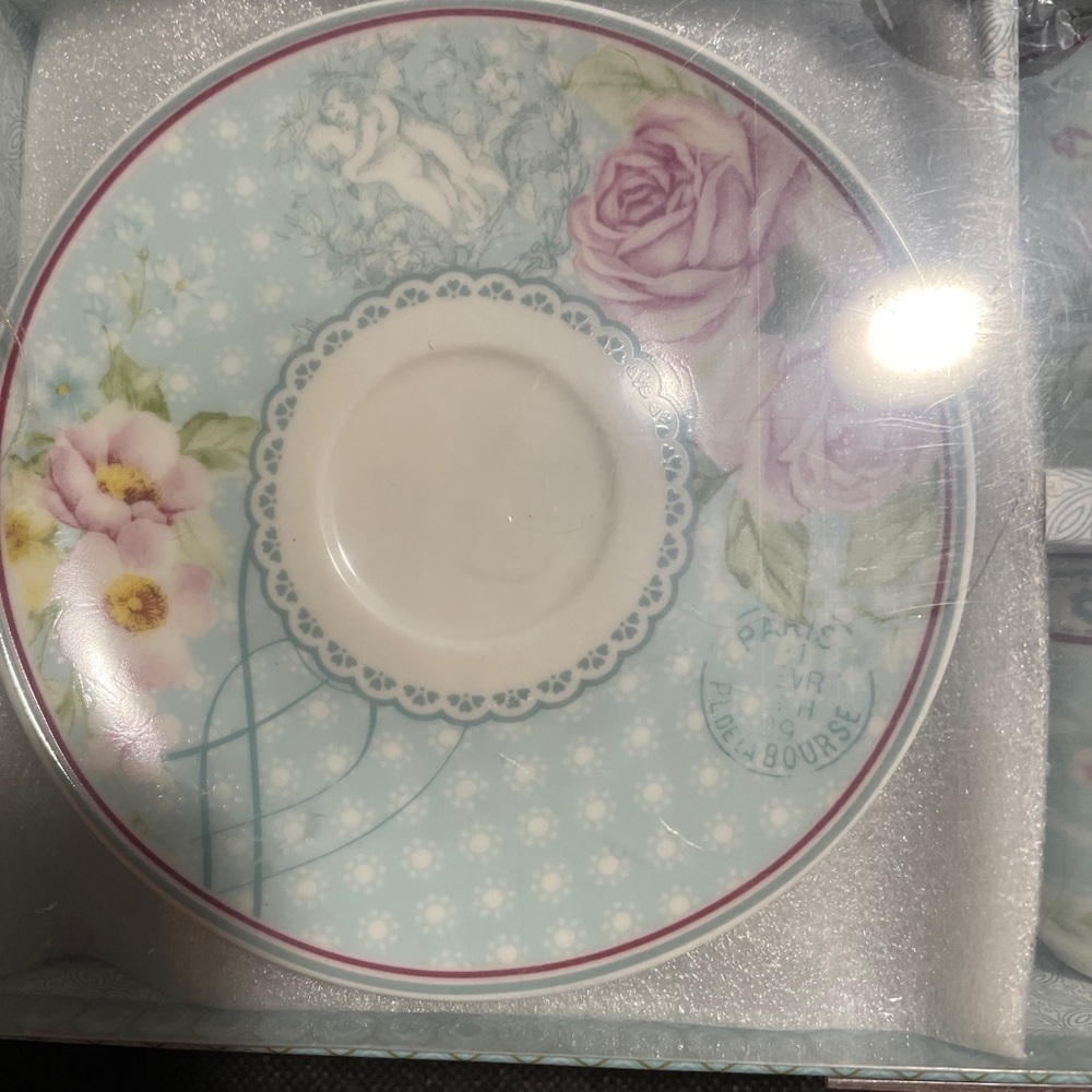 Graces Teaware Mini Tea Set Paris Stamp - Picture 2 of 3